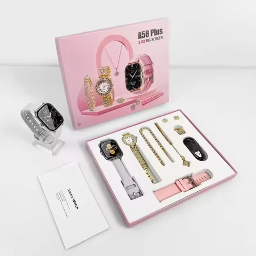A58 Plus Ladies Smartwatch – Combo Set 8in1