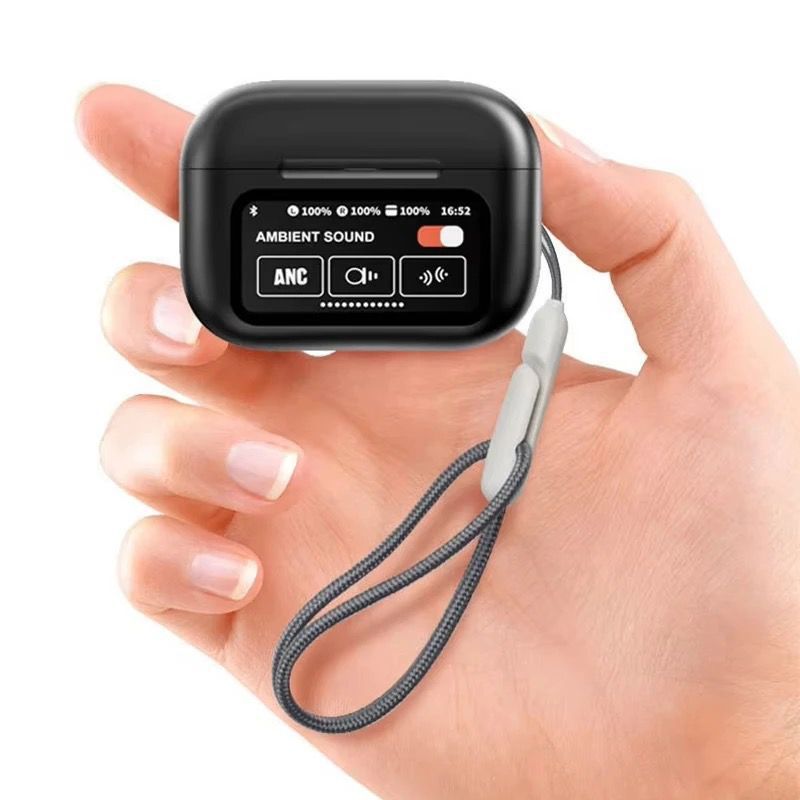 Premium Airpods With LCD - BLACK