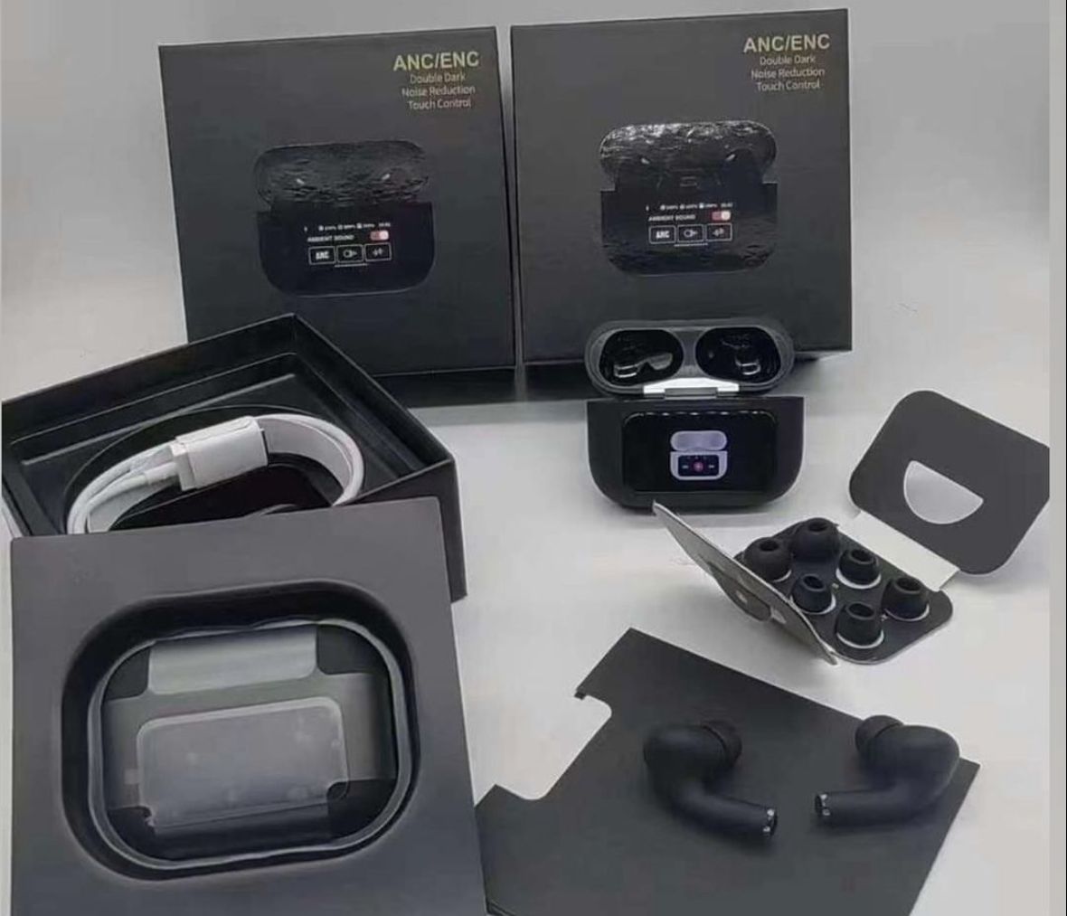 Premium Airpods With LCD - BLACK