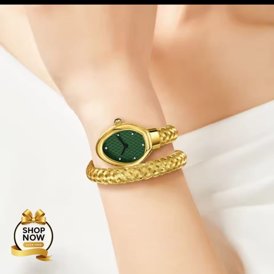 Ladies Snake Bangle Watch